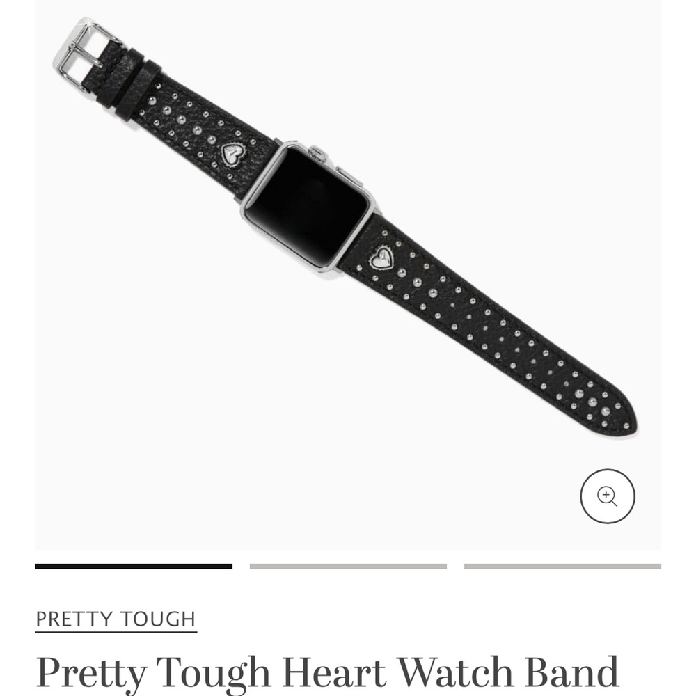 Black Leather Studded Watch Strap